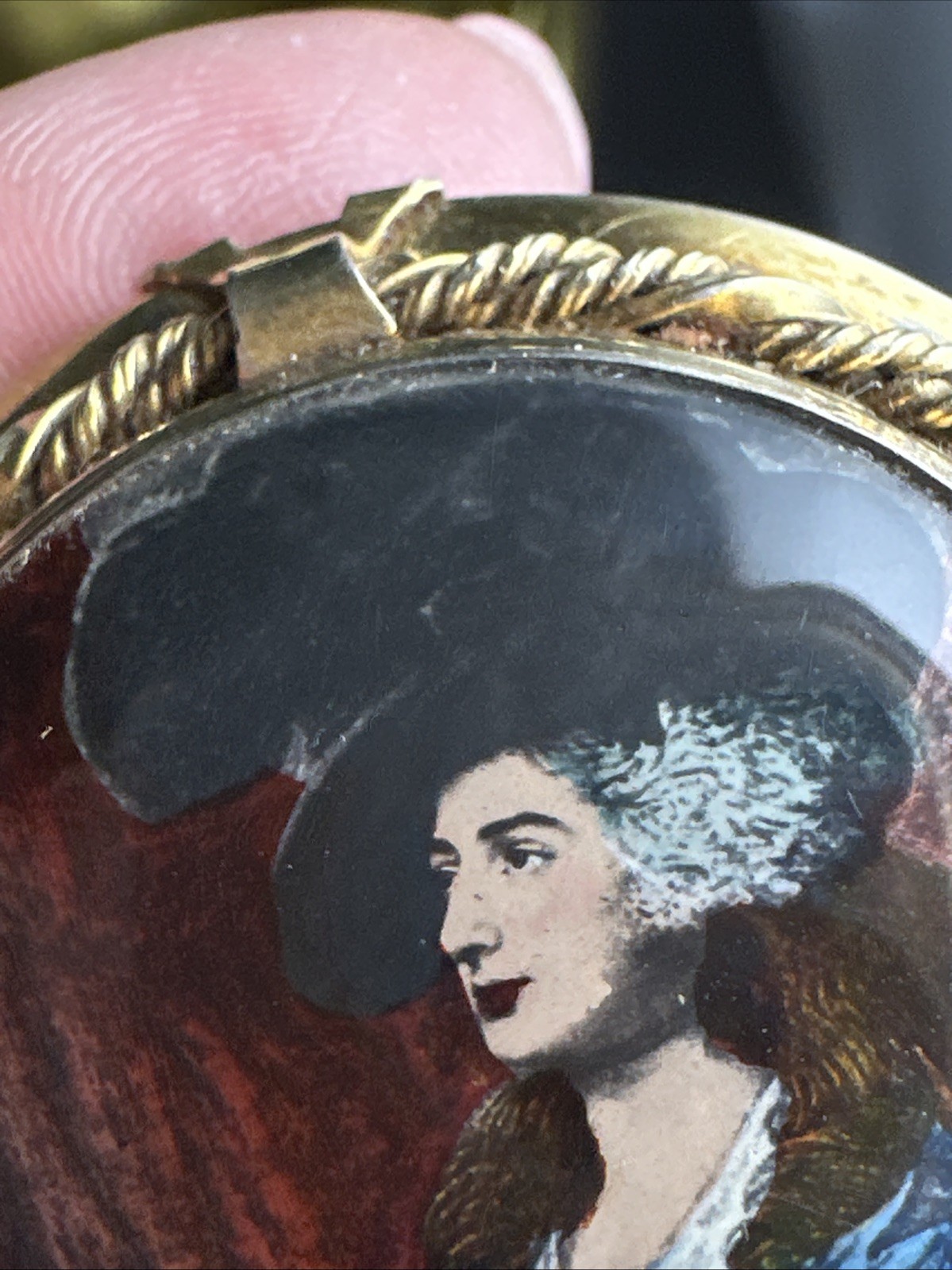 After Gainsborough gold over sterling silver made in England brooch