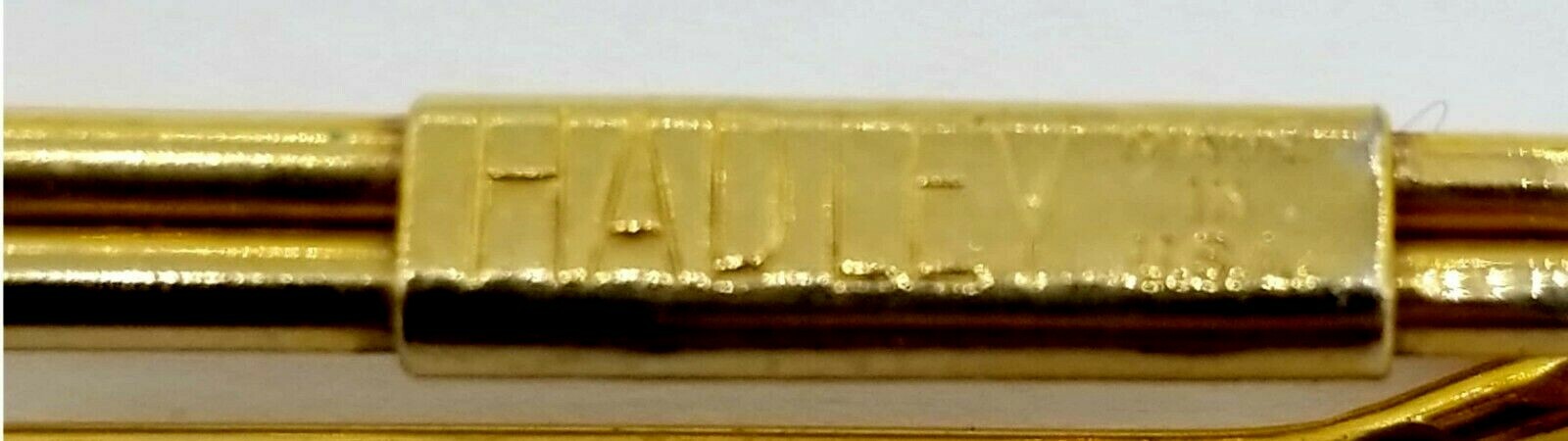 Antique Vintage Hadley Money Clip or Tie Bar Yellow Gold Tone #P817