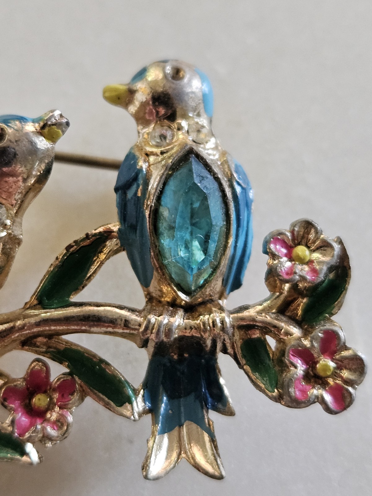 Vintage Brooch Pin Coro Bill & Coo Birds A. Katz Book Piece BEAUTIFUL Piece