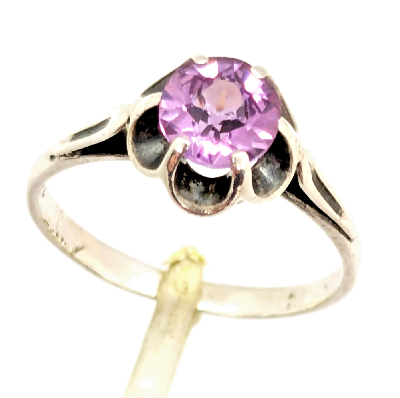 Vintage Soviet RING Silver⭐875 stamp Star with AMETHYST Stone -size: 7.25US| #11