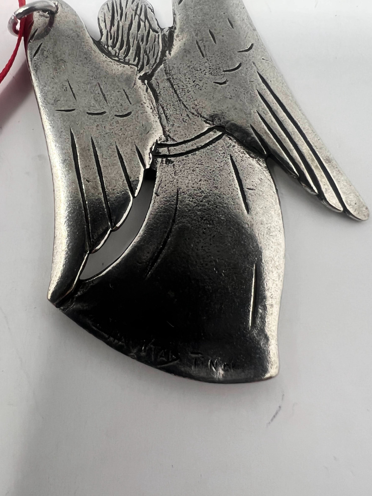 VINTAGE SIGNED HAVSTAD TINN NORWAY PEWTER ANGEL PENDANT or ORNAMENT