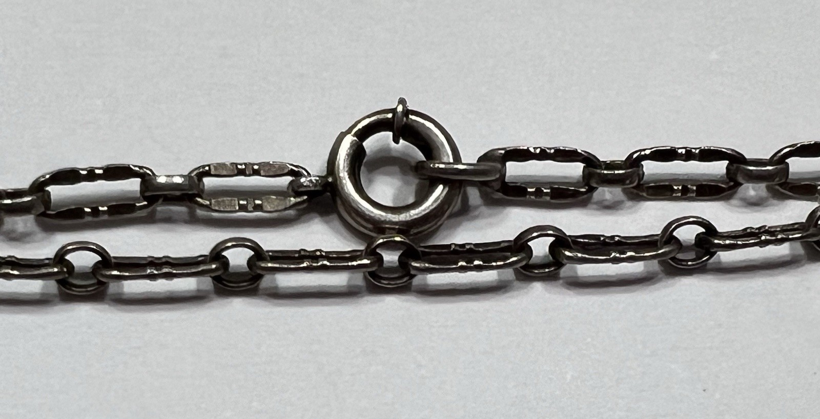 Vintage Estate Sterling Silver Bracelet 925 Ring Link 7″ Starter Charm 1.97gr US