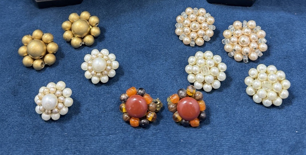 Vintage MCM All Japan Beaded Jewelry Lot Necklaces Earrings 19 PCS Multi Strand
