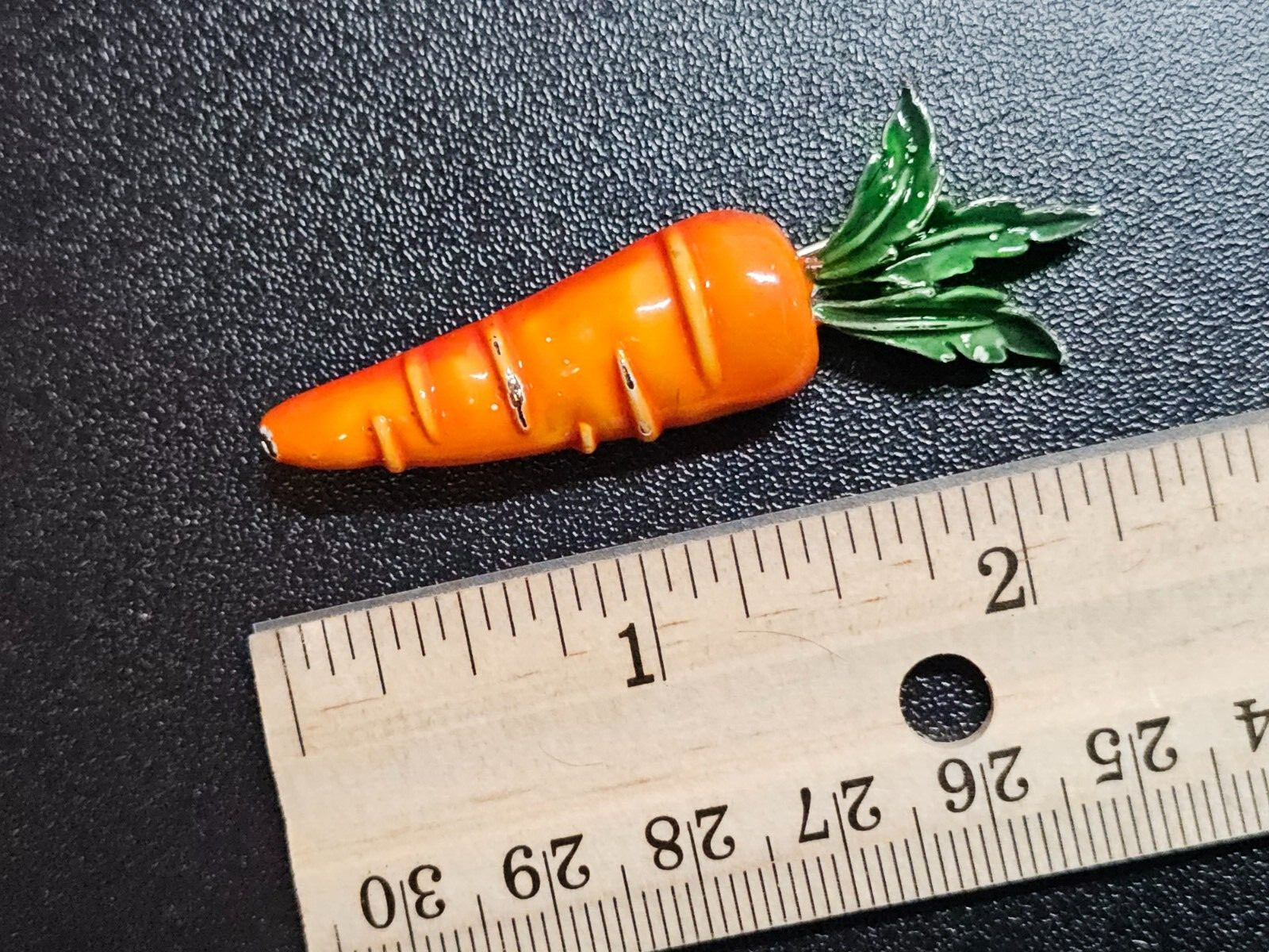 Vtg Signed ART Arthur Pepper Carrot Veggie Enamel Painted Brooch Pin Vegetable