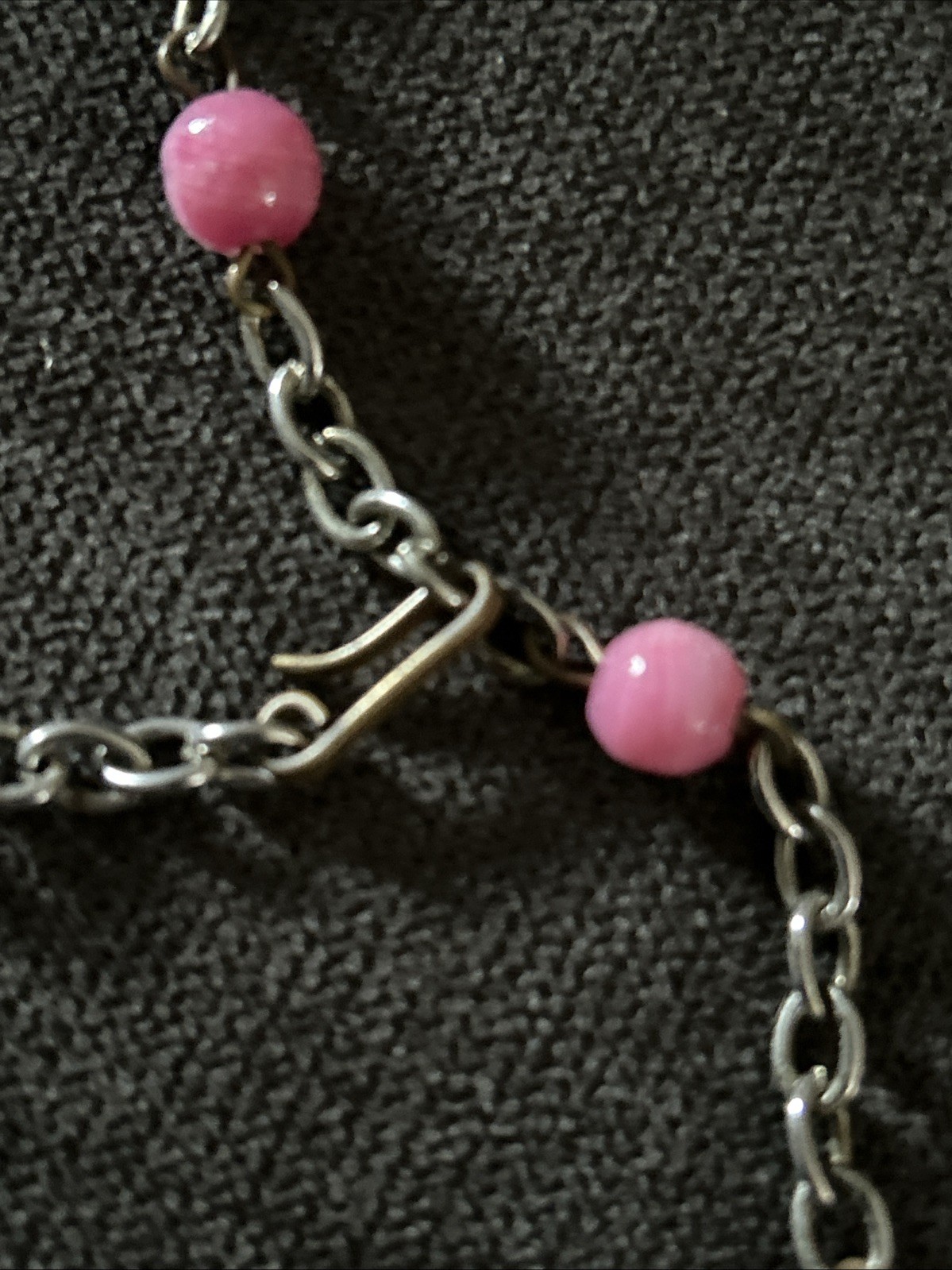 Vintage Casa Maya Mexico Necklace Copper Brass Pink Color Beads —