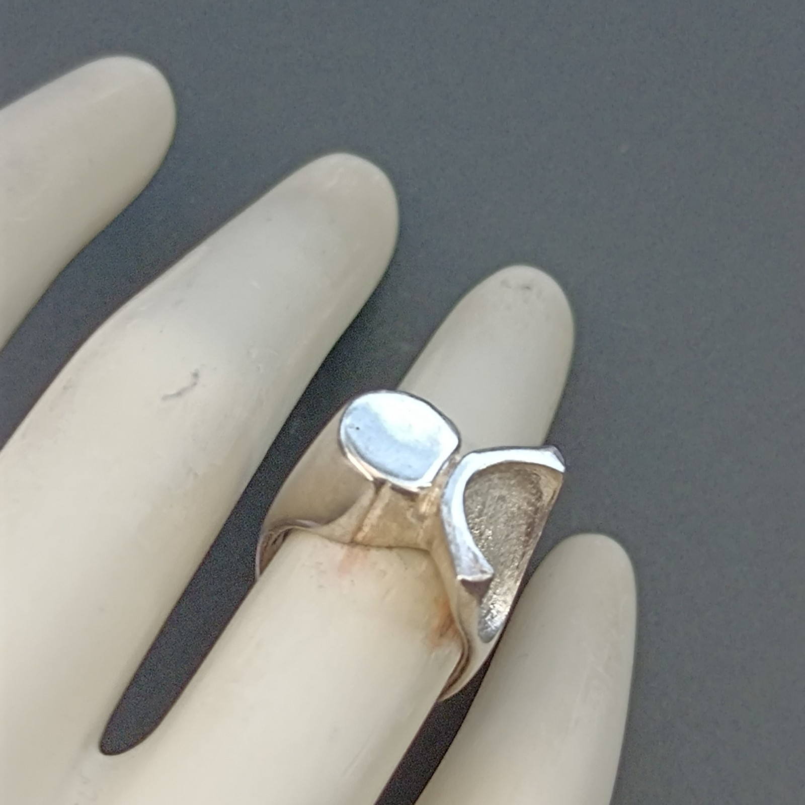 VTG Sterling Silver Ring Brutalist Modernist Sculptural Abstract Artisan OOAK 7