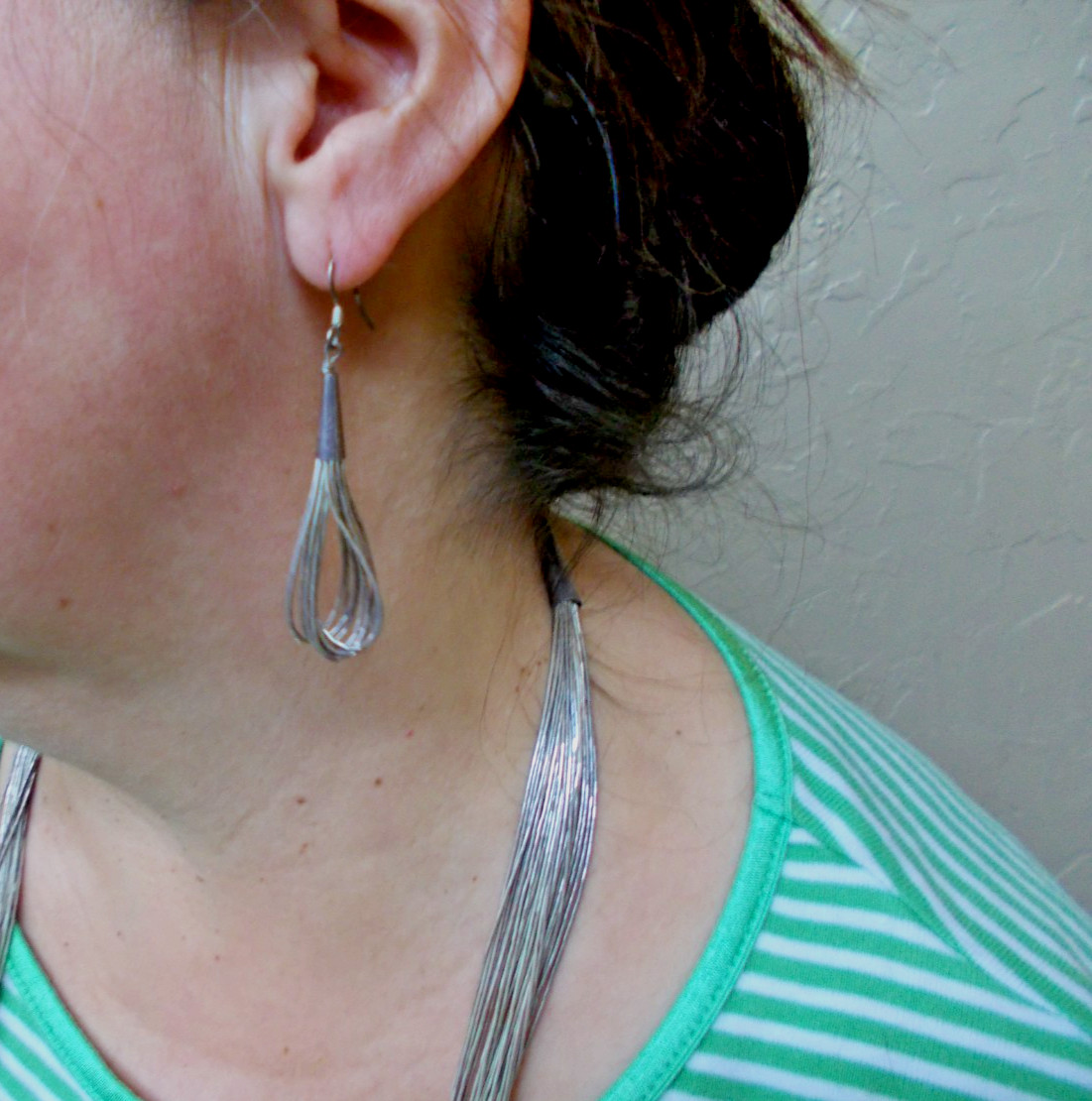 Antique 28 inch sterling necklace and Earring Set Absolutely Beautiful!