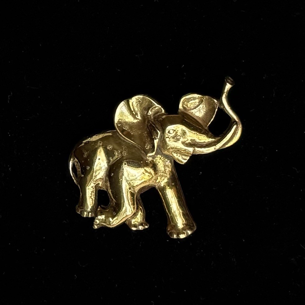 Vintage Zentall Elephant Brooch, 1960’s, Brutalist, RARE