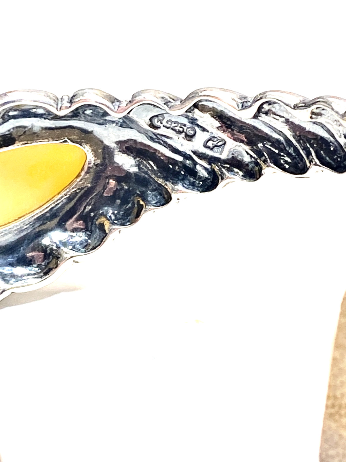 Vintage Sterling Silver Caramel Quartzite Carolyn Pollack Cuff Bracelet 2 3/8″