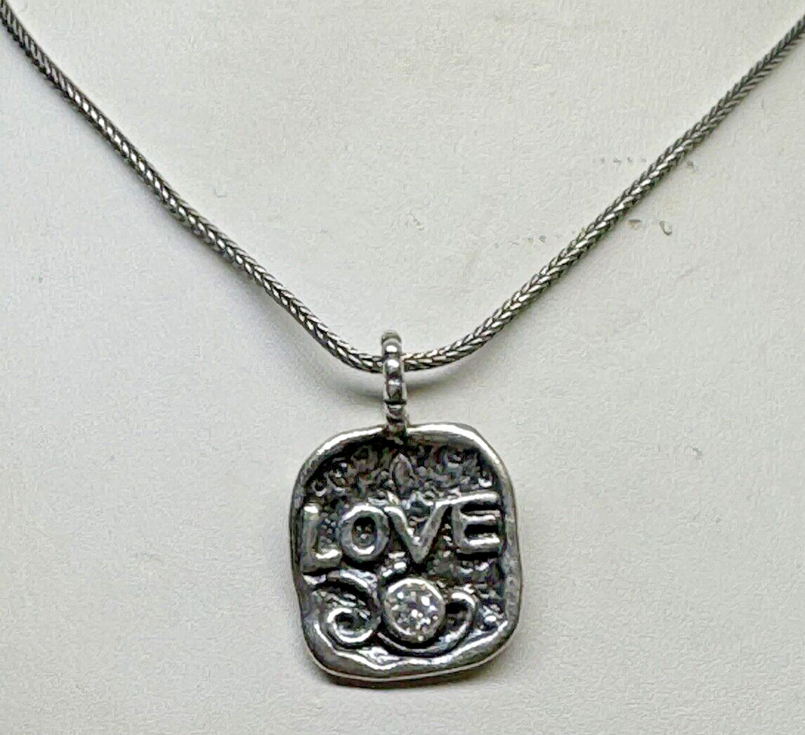 Sisae Shablool Israel Love Necklace 18″ Clr Goshenite Beryl Gemstone 925 Silver!
