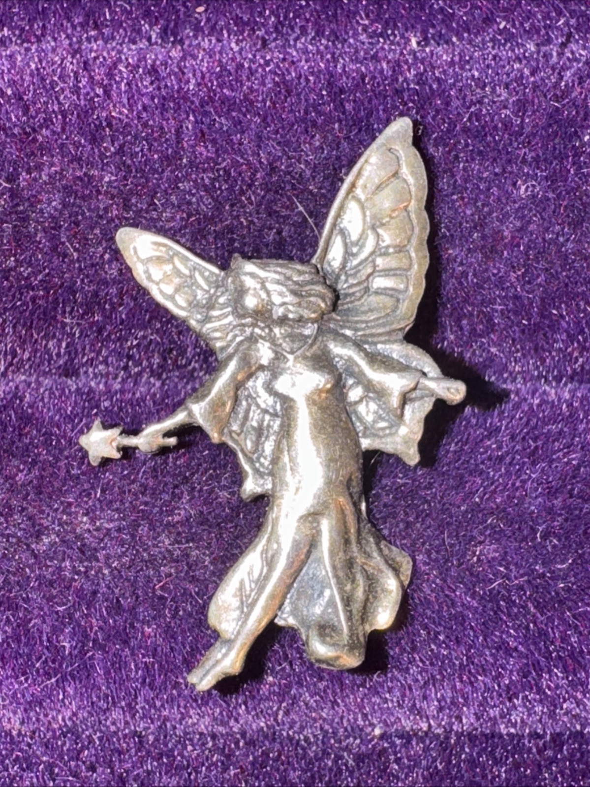 Vintage Sterling Silver Angel Pin Back Signed Jz Jazlaine .925 Designer