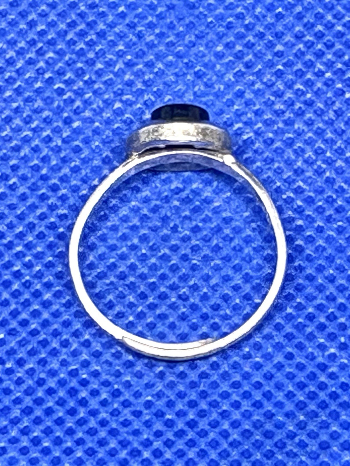 A33 Adjustable 925 Sterling Silver Ring Size 8 est 1950s Black Onyx 3.1g Vintage