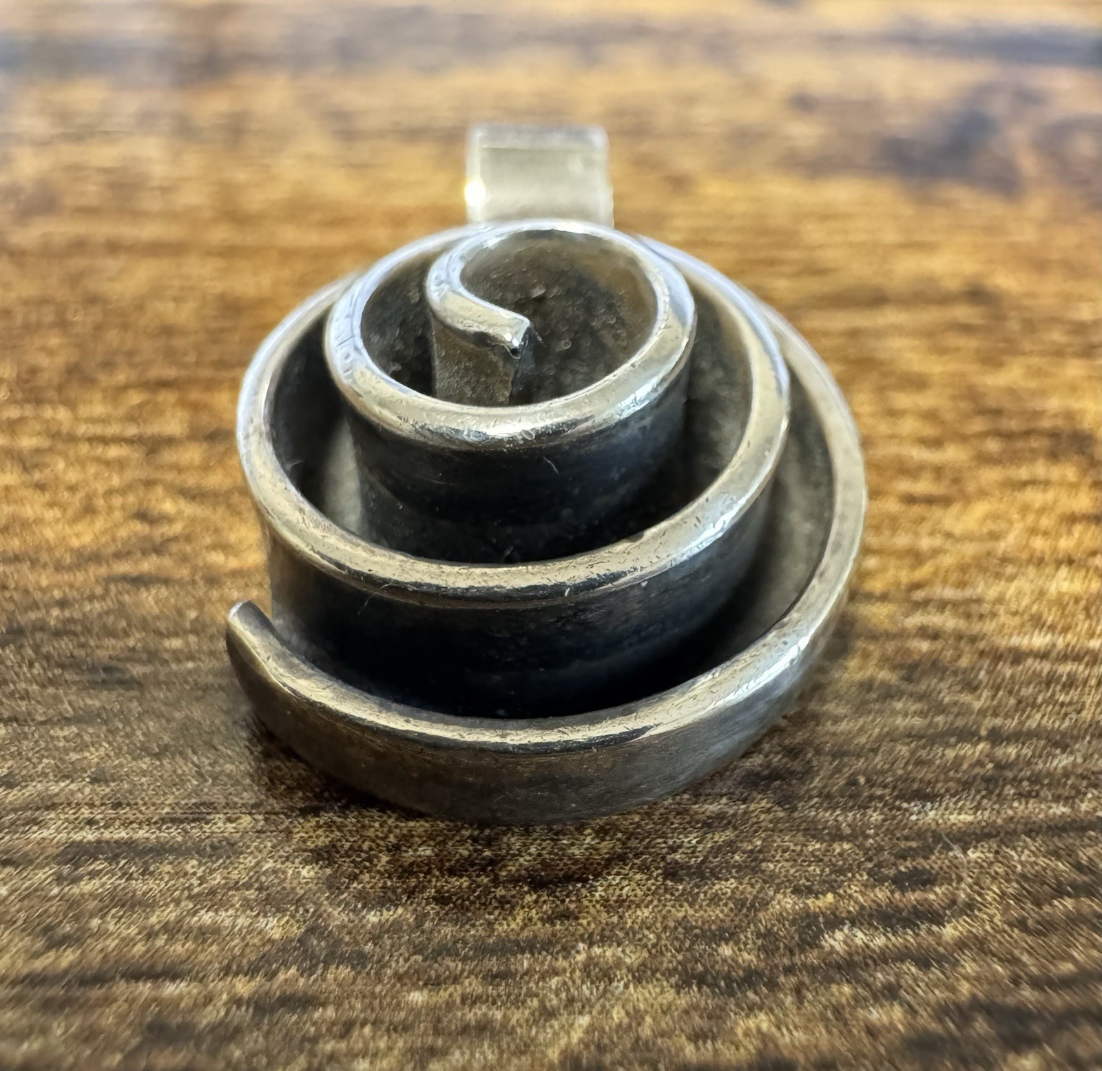 Vintage Modernist Sterling Silver 925 Spiral Pendant – Mexico