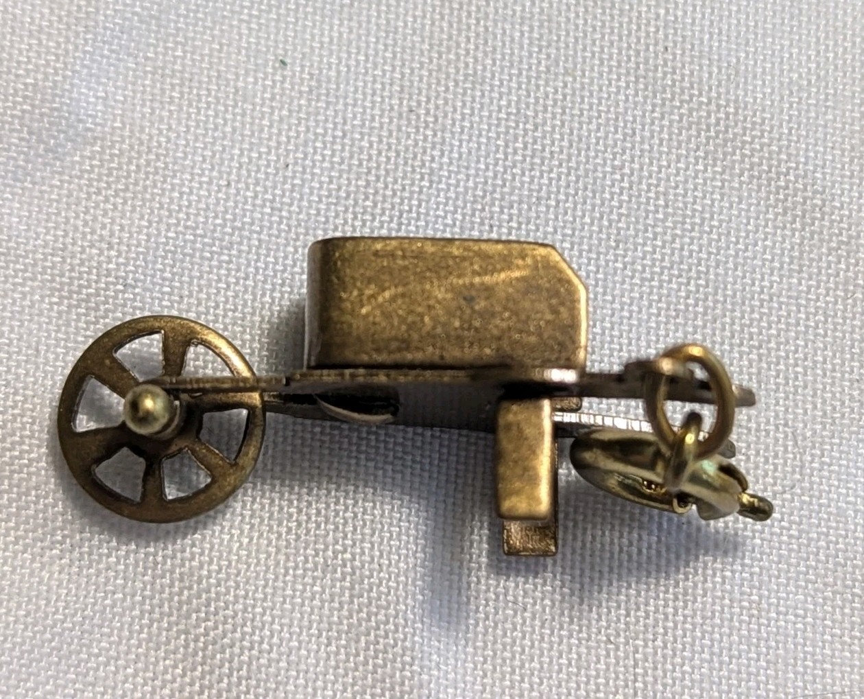 Vintage Brass Charms Telephone Wheelbarrow Watering Can Lot Of 3 Gardening