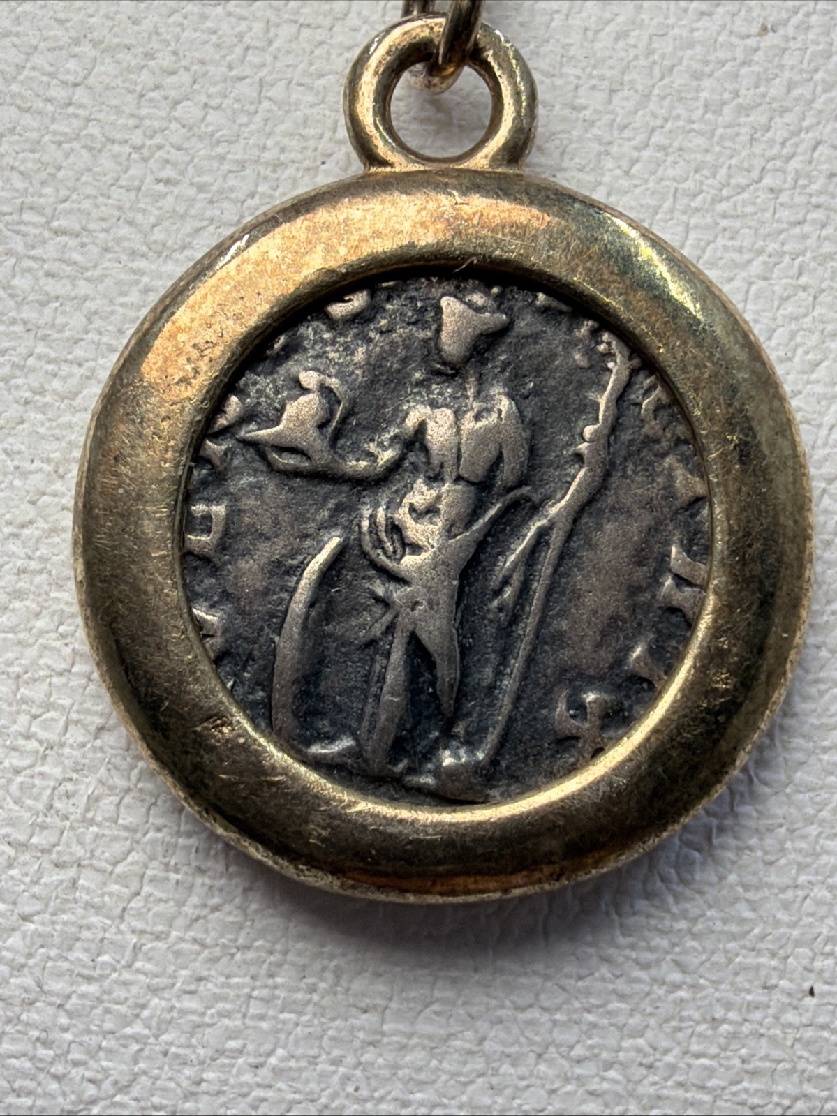 Vintage Dyadema Sterling Silver 925 Gold Vermeil Greek Roman Coin Link Necklace