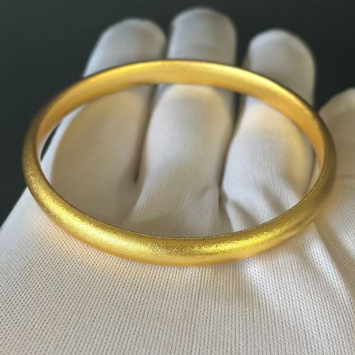 Gold-plated (NOT SURE) Gold Tone Smooth Band Bangle Bracelet, 7.7 inch