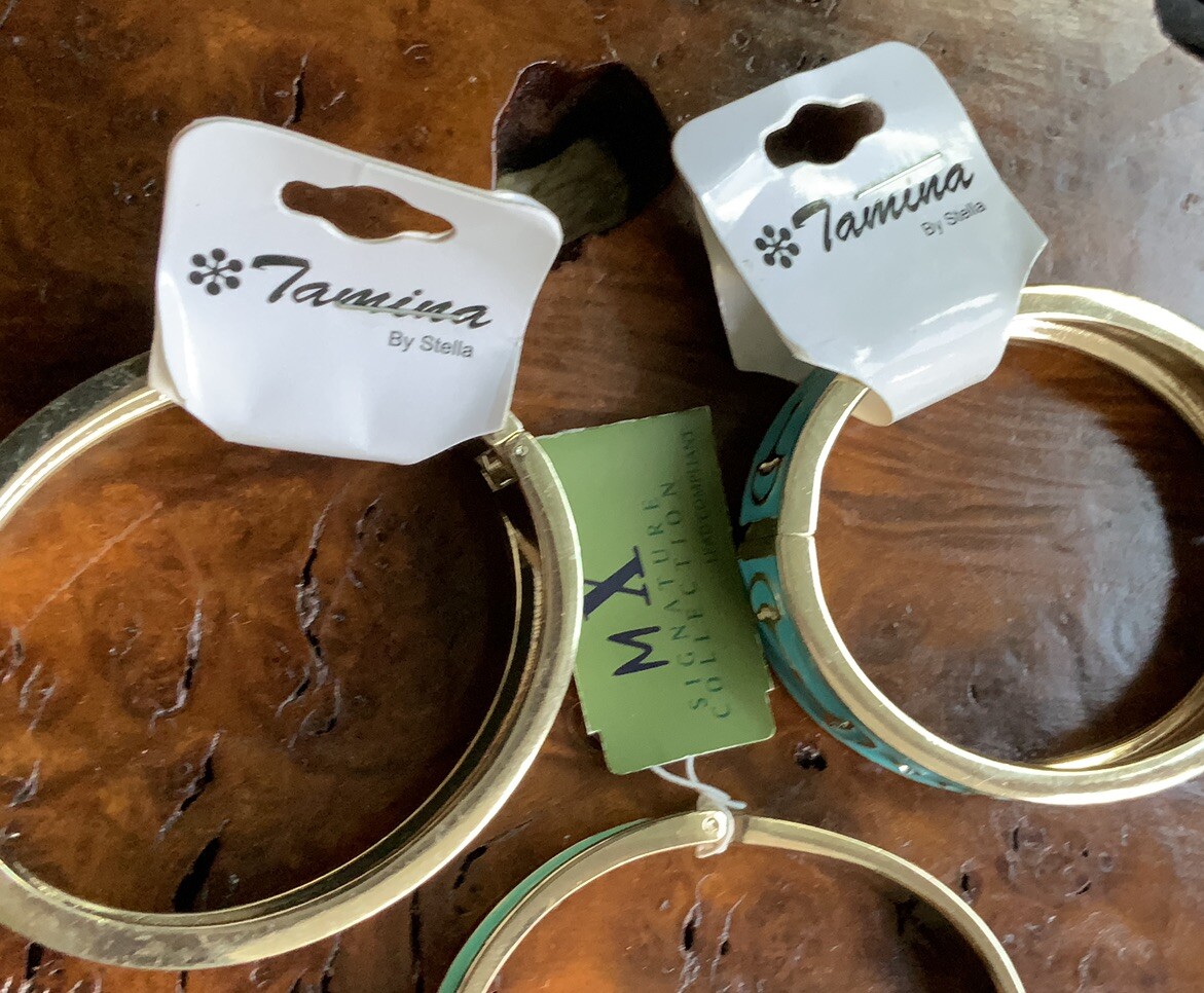 Set Of 3 Enameled Goldtone Bracelets 2 Tamina By Stella 1 MX New With Tags