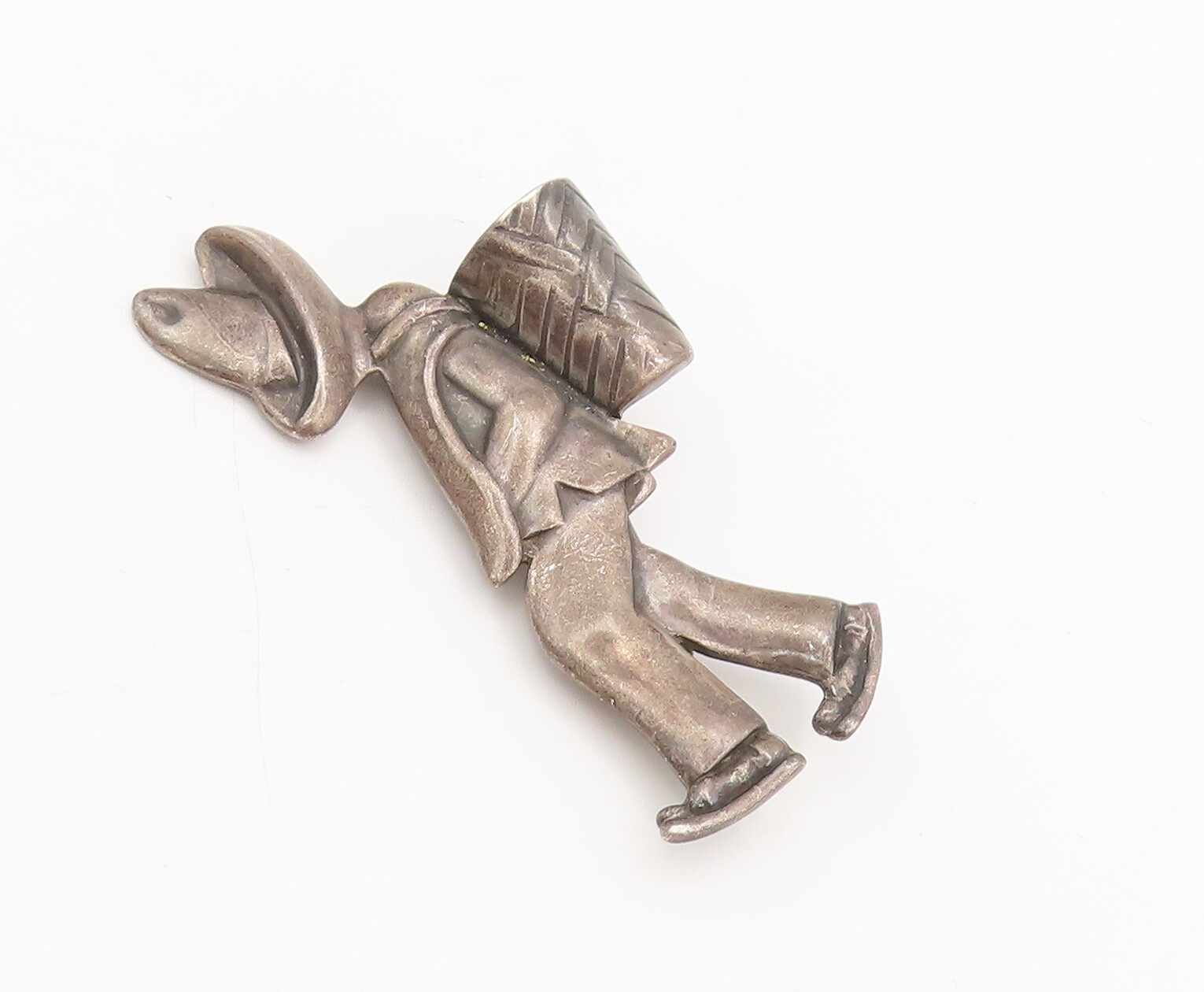 LOS CASTILLO TACO 925 Silver Vintage Antique Walking Boy Brooch Pin BP10305