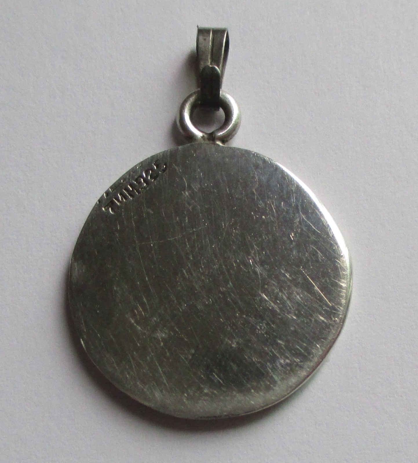 VINTAGE STERLING SILVER ENAMEL INLAY MEXICO AZTEC MAYAN CALENDAR PENDANT CHARM