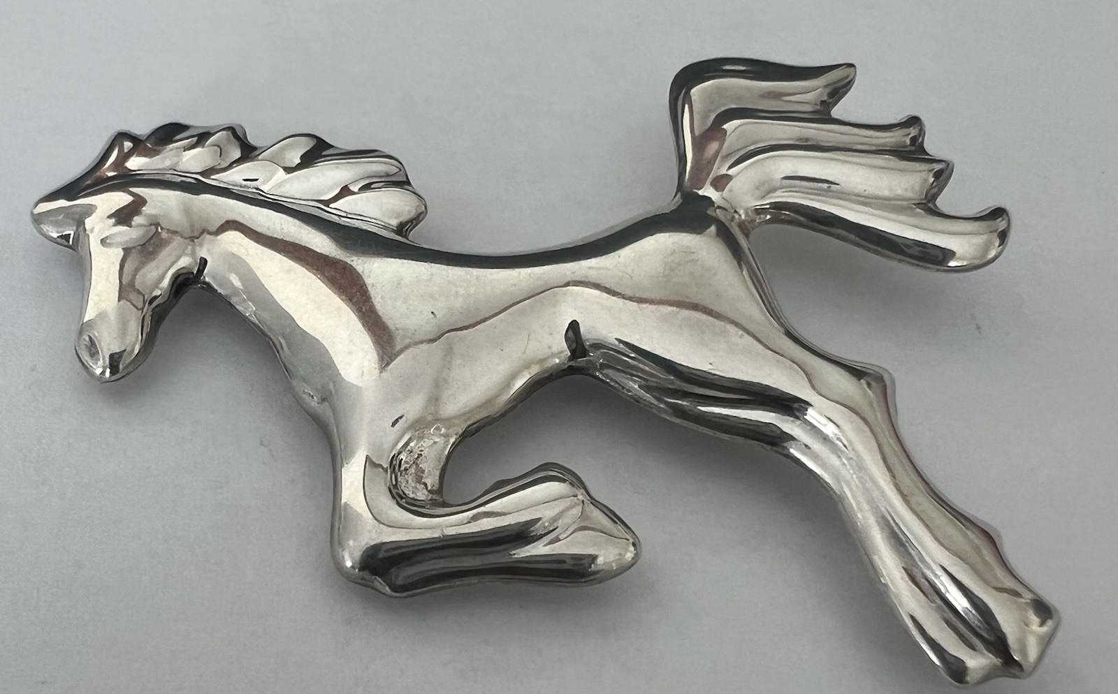 Kabana Sterling Silver Running Horse Brooch.