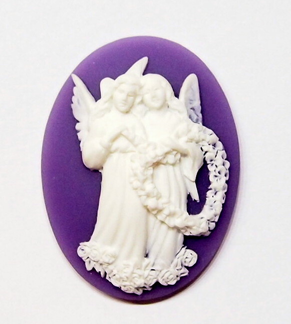 10 Different 40x30mm Victorian Beautiful Guardian Angel Cameos, All Very Nice
