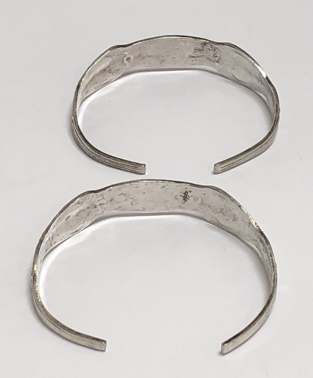 Vintage (2) WM.A. ROGERS ONEIDA LTD. Double Spoon Floral Cuff Bracelets