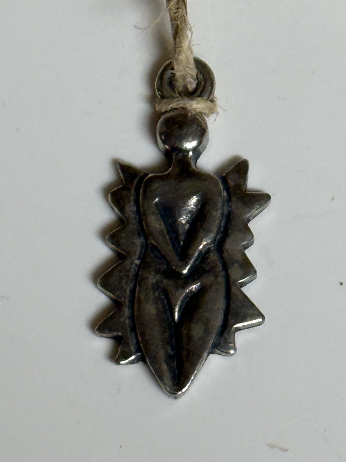 Vintage Silver Radiant Woman Pendant Charm