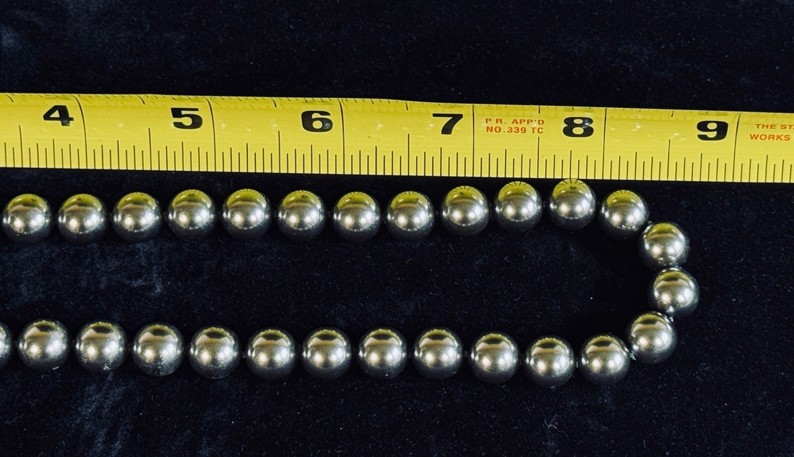 Vintage Faux Dark Gray Pearl Necklace and Matching Bracelet Glass Both EUC