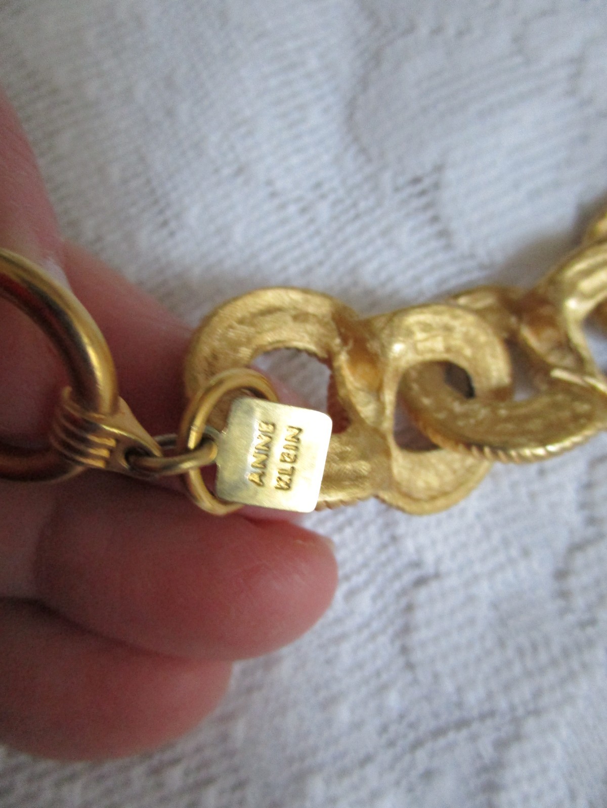 Vintage Anne Klein Necklace Chunky Texture Double Rope Link Signed 18” L XLNT