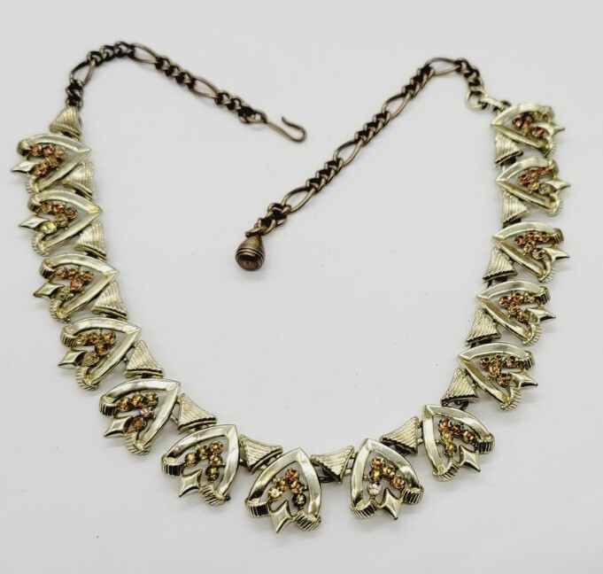 Vintage Necklace Star Aurora Borealis Crystal Runway Signed Statement 17.5 in