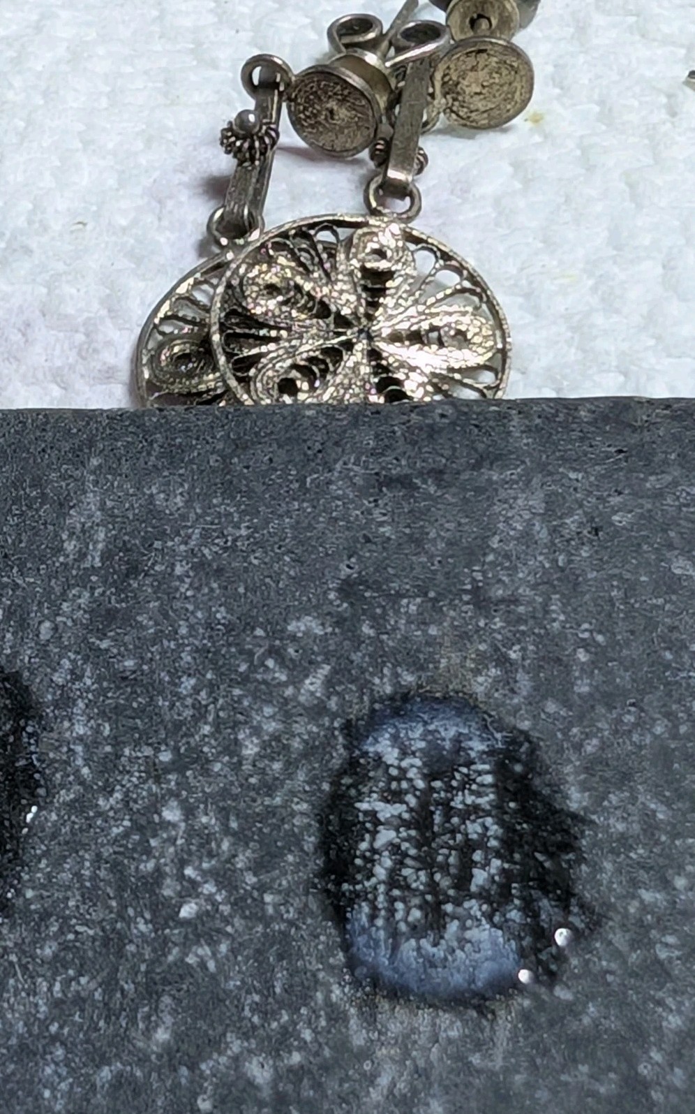 Vtg Sterling Silver Filigree Cannetille Flower Round Stud Dangle 925 Earrings 3g