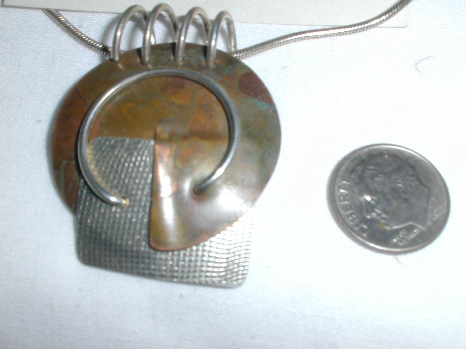 BARBINI STERLING MIXED METAL MODERNIST ABTRACT SET NECKLACE & EARRINGS BERKELEY