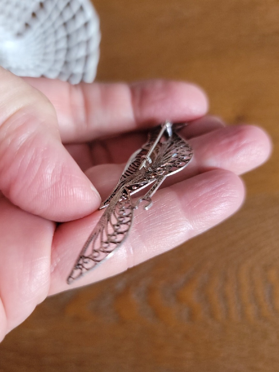 Vintage Cannetille Bird Pin Sterling Silver 925 Filigree
