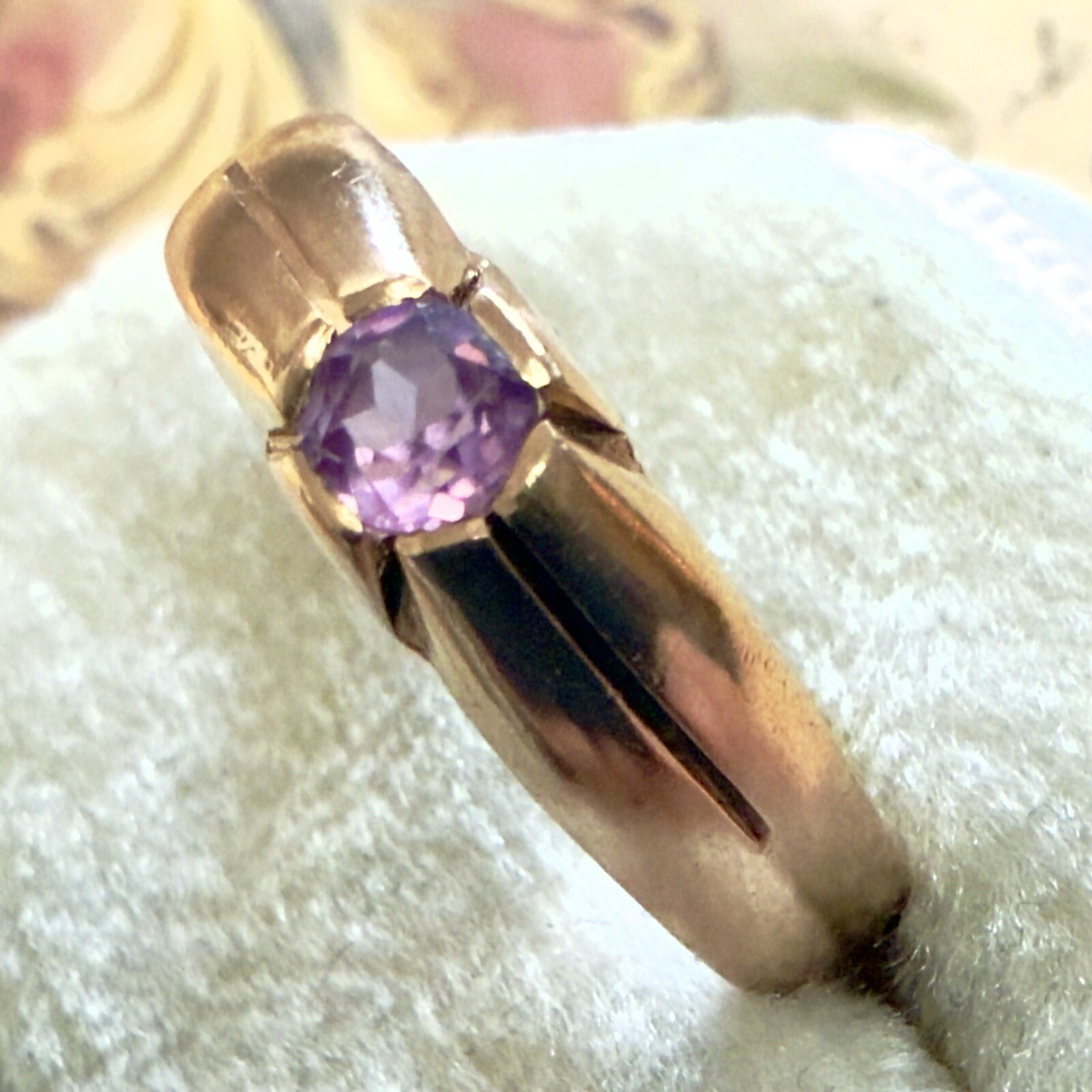 Size 8 – Stylish Vintage 583 14k Rose Gold Ring – East European USSR Era #1593