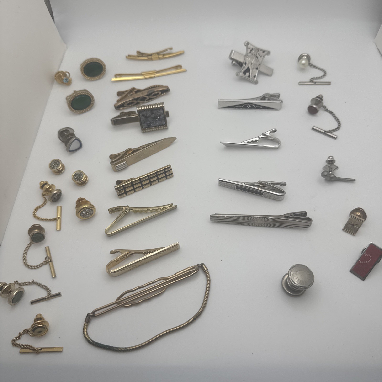 Vintage Now Tie Tack Tie Clip Cuff Link Lot Sale Men’s Fashion Read