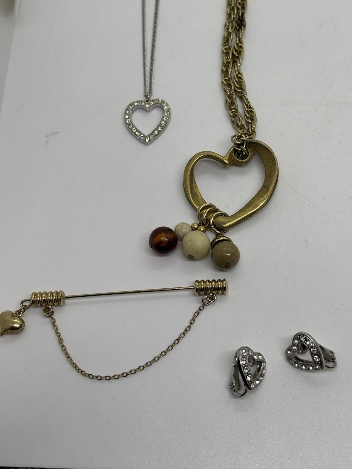 14 Pc Heart Themed Vtg/Now Jewelry Lot Charles Winston/Avon/White Stag/Sarah Cov