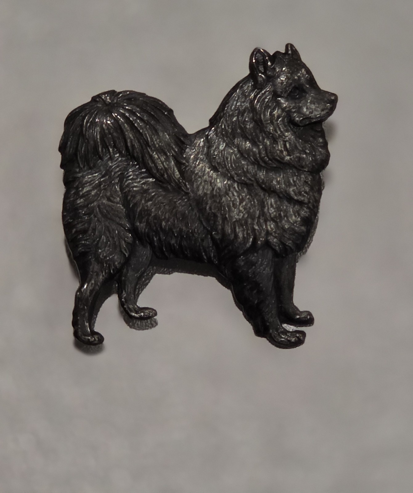Vintage Kenart Pomeranian Dog Brooch Pin England Metal Heavy