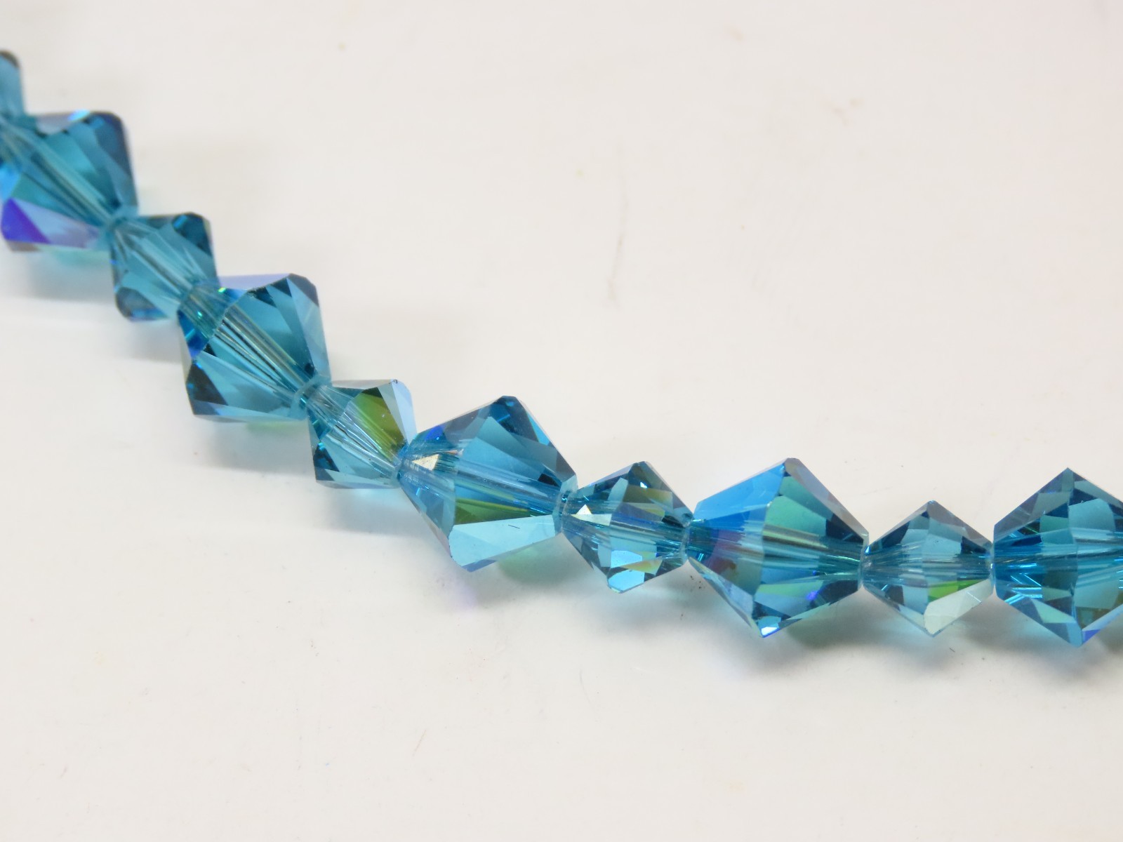 Vintage Signed Swarovski By L & J Necklace Blue Beaded Crystal Glass D5378