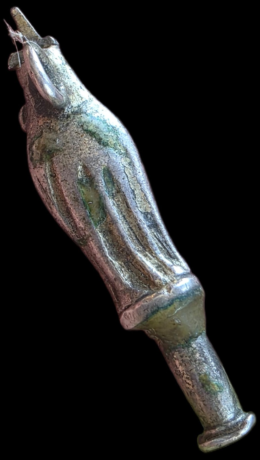 Fine Antique 18Th Century Silver Virgin Mary & Baby Jesus Pendant Ca 1700