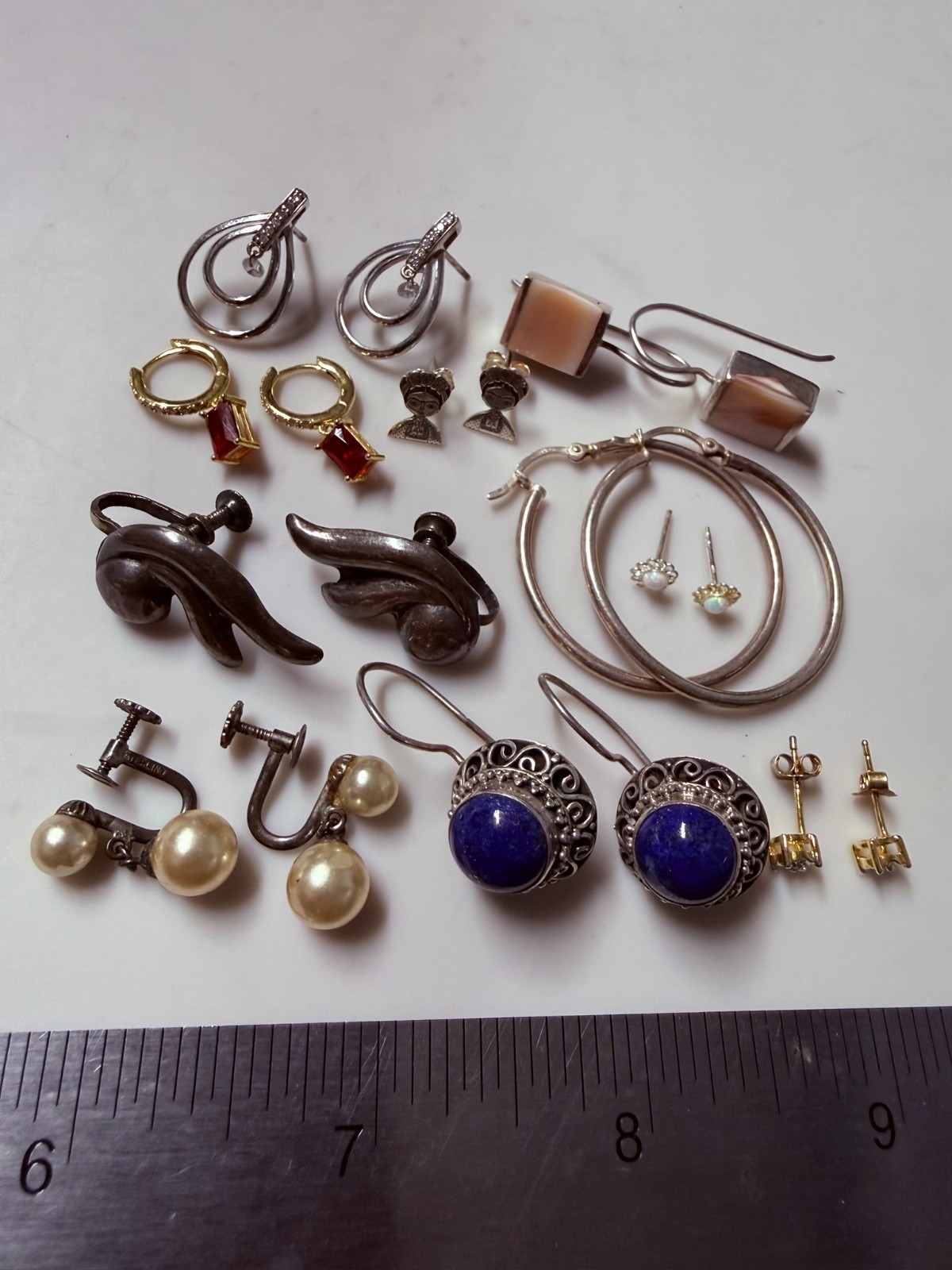 Collection Lot Amazing Vintage and Modern Sterling Silver Earrings #Decor – W2