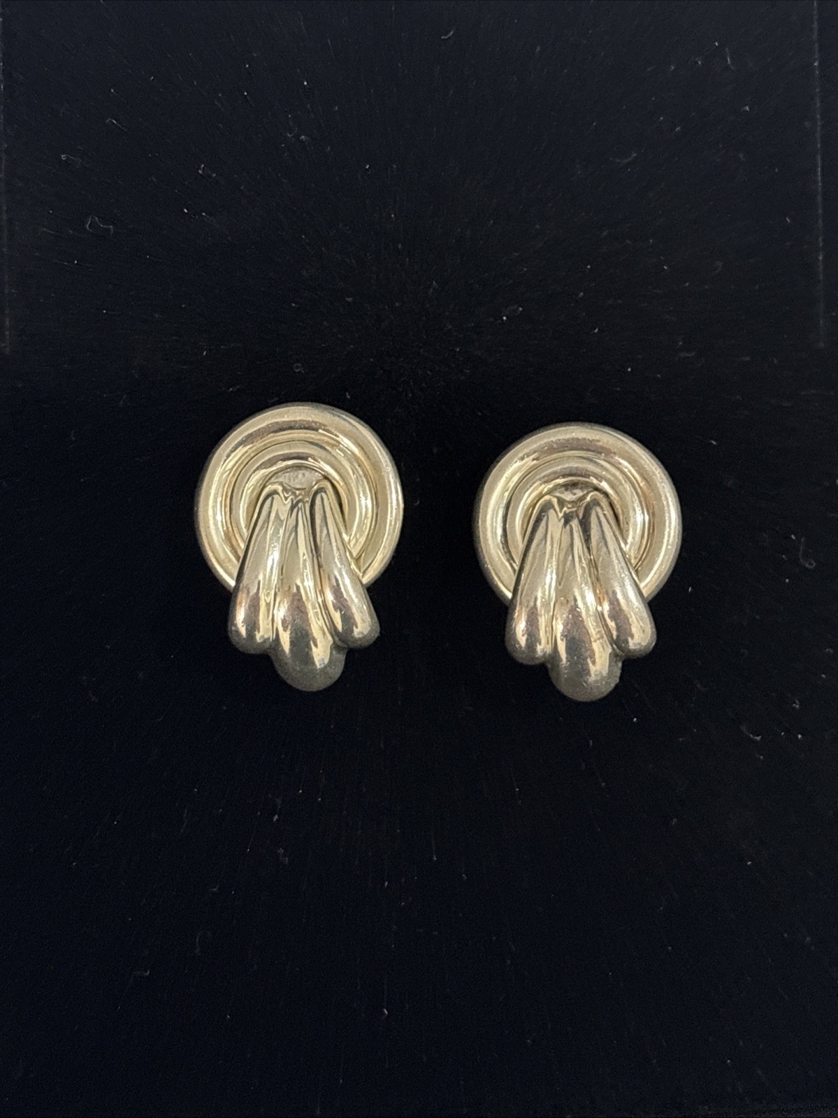 Vintage Sterling Silver Love Knot Statement Earrings By Zina Beverly Hills