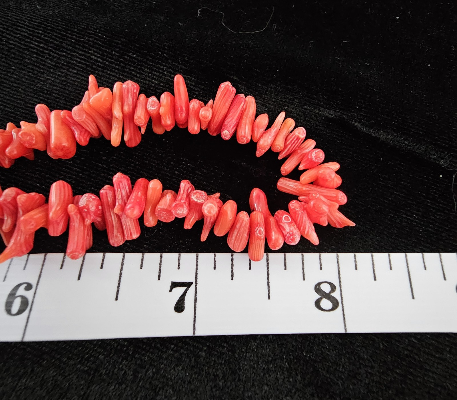 Vintage Red Branch Coral Dainty Necklace & Bracelet Set Retro Beachy Boho 16″