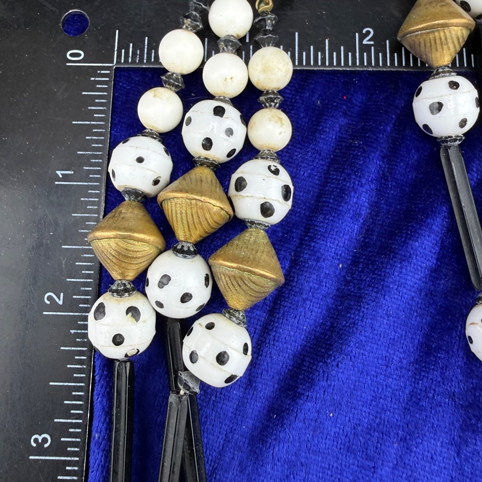 Vintage Layered Beaded Necklace 18” READ