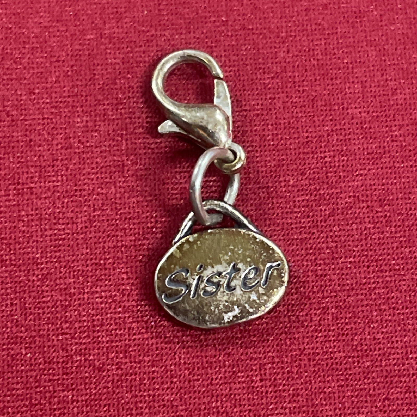 Gold Plated Sterling Silver 925 SJC Sister Charm With Lobster Clasp