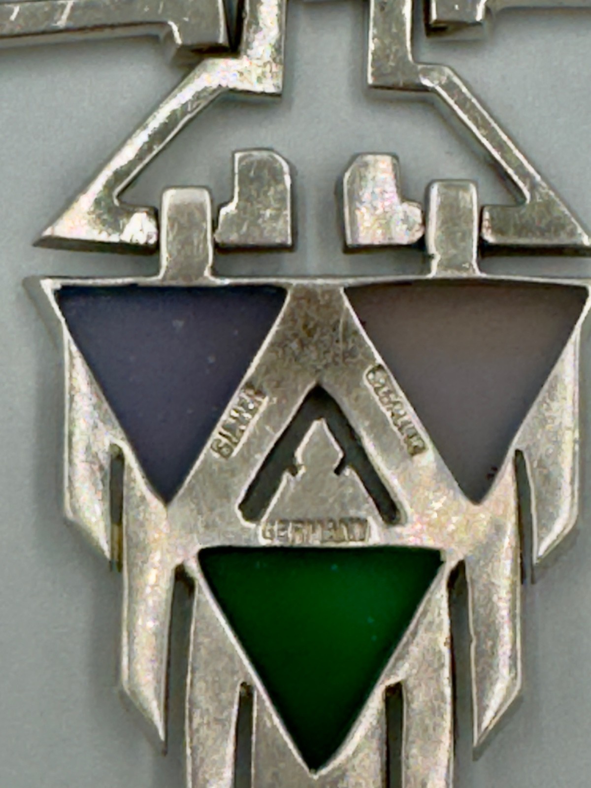 Vintage German Art Deco Sterling Silver Brooch Elegant Business Casual