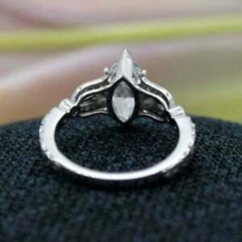 Art Deco 3.10 Ct White Diamond Vintage Engagement Ring 925 Sterling Silver