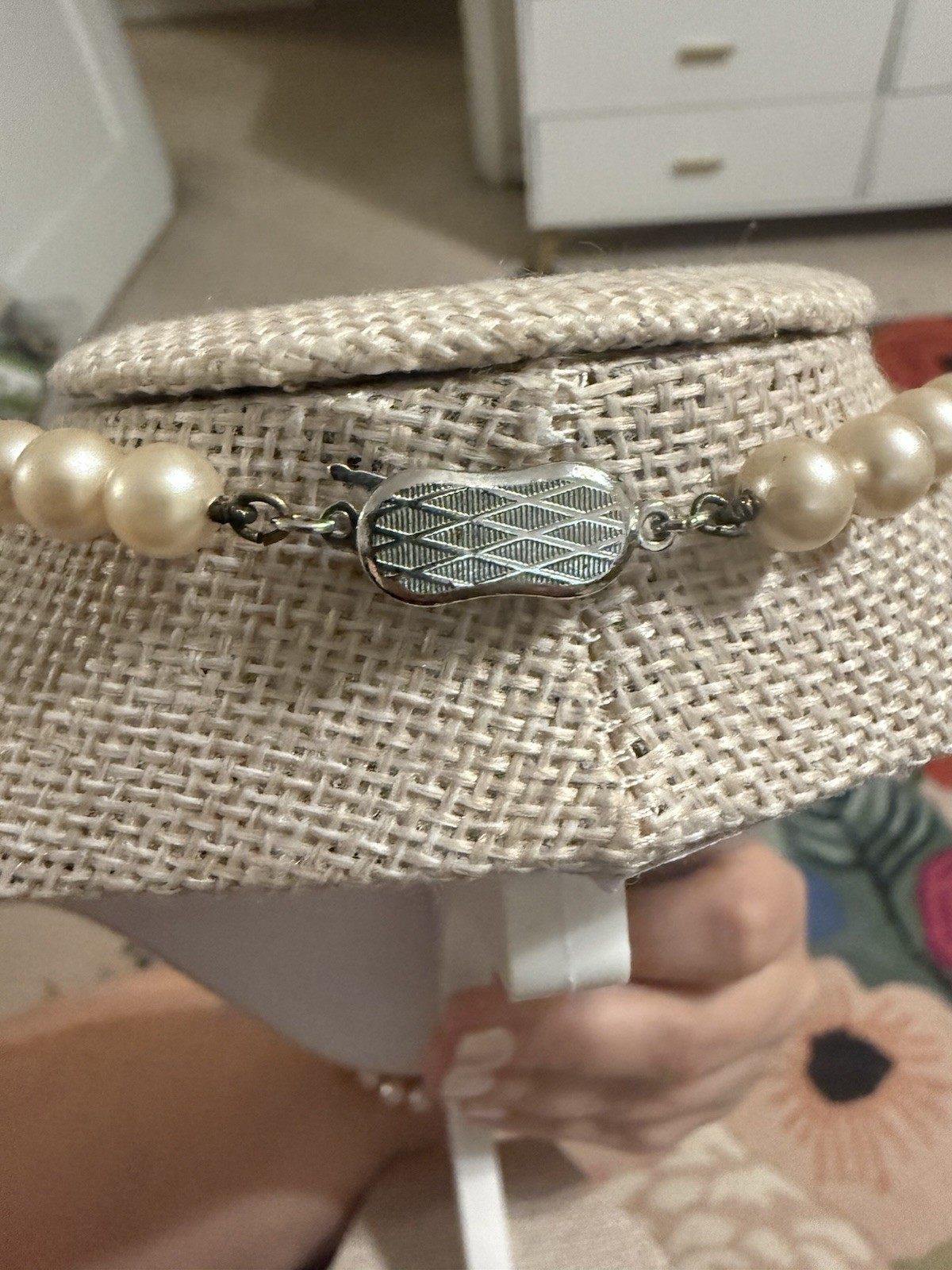 Vintage Pearl Necklace Lobster Claw Clasp Silver Tone