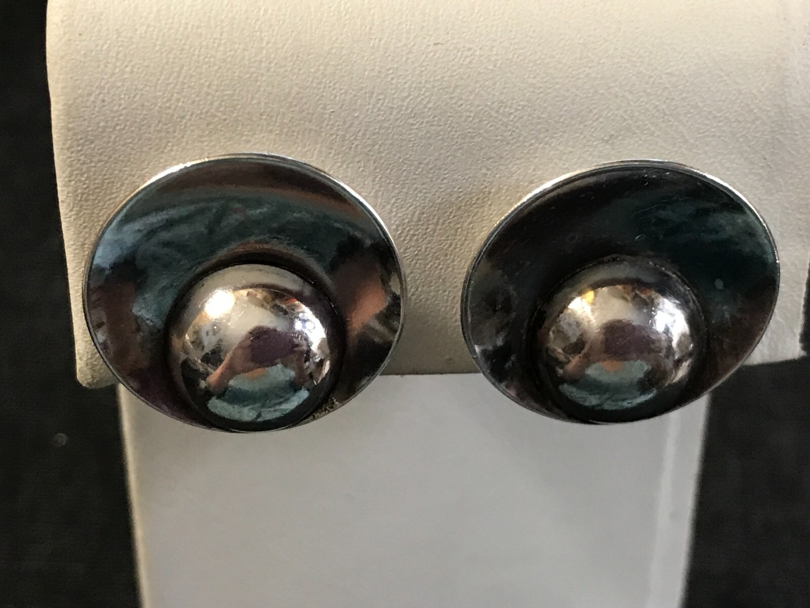 Sterling Silver Modernist Designer N E FROM Screw Back Earrings ~ Denmark
