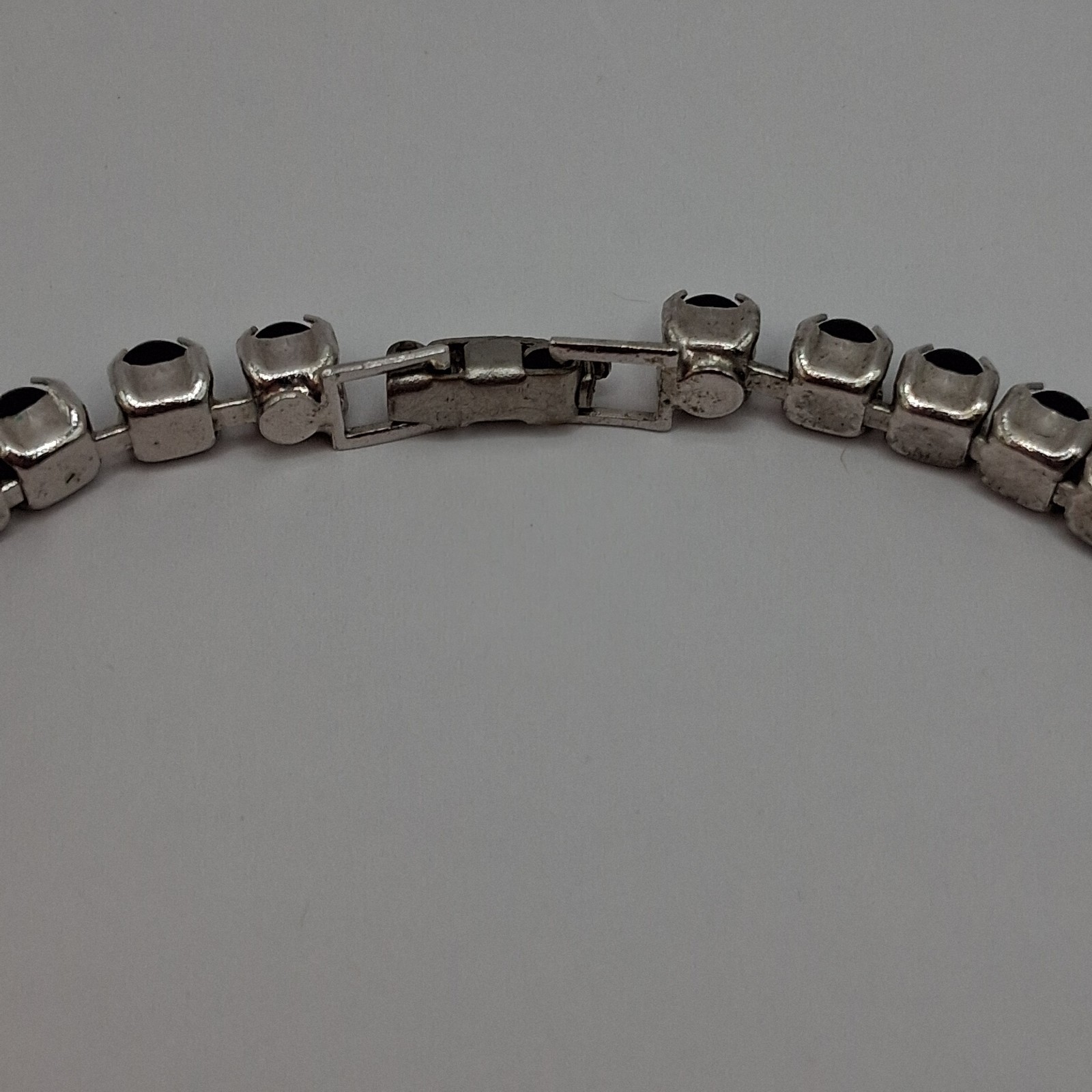 Vintage Black & Clear Rhinestone Tapered Bib Silver Tone Choker – Glam Prom