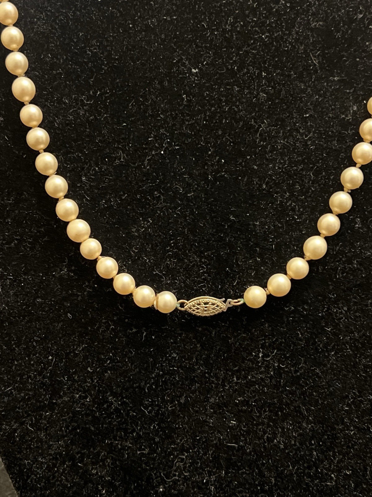 12 Kt Gold Filled Filigree Fish Hook Clasp Pear Necklace Vintage, 17”, Pre-Owned